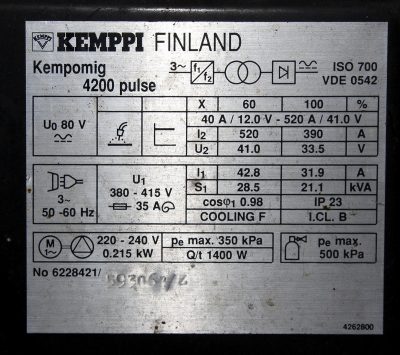 Saldatrice Kemmpi 4200 pulse targa